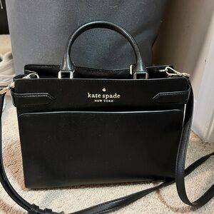 Kate Spade Black Satchel with Gold Accents